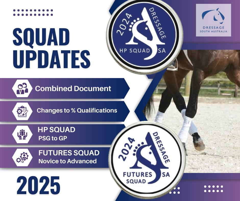 Dressage Squads 2025 Nominations now Open! Equestrian South Australia